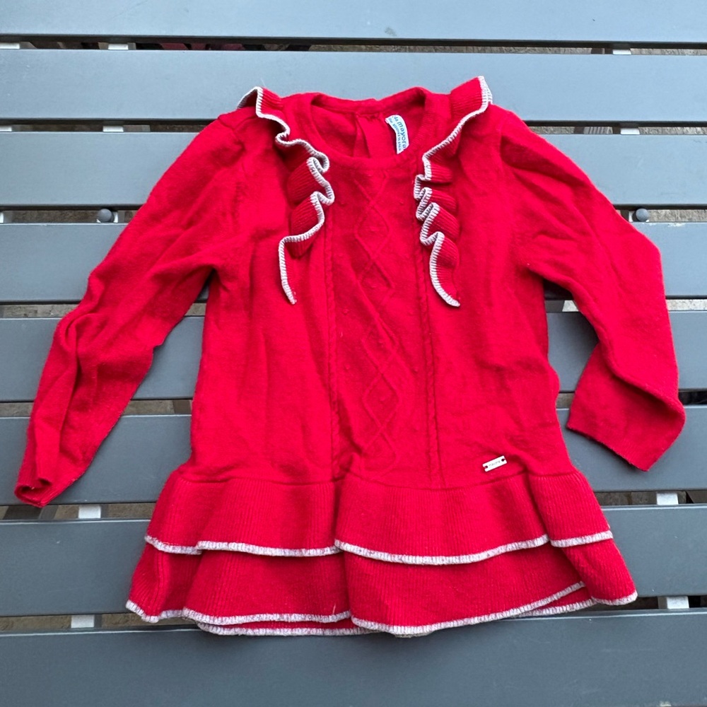 Mayoral girls knit sweater top ruffles